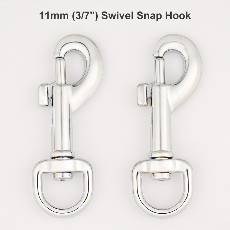 Bag Purse Hardware Zinc Alloy Hook Snap Clasp Pet Collar Leash 11mm Chrome Snap Hook Customized Swivel Hook Buckle for Handbags