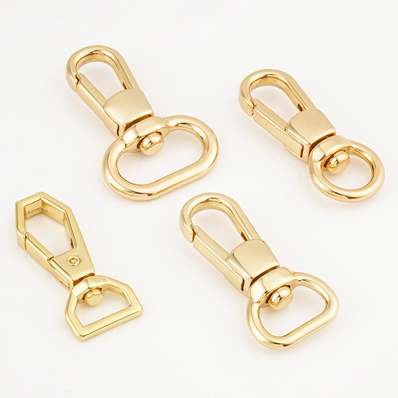 Bag Strap Hardware 3/8 Swivel Snap Hook Clasp 19mm Push Gate Lobster Clasps Gold Metal Swivel Hooks for Handbag Leather Craft