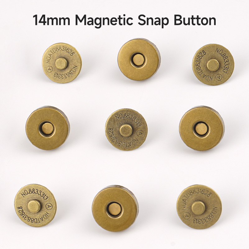 Wholesale Custom Bag Hardware Magnet Button Magnetic Snap 14mm Magnetic Snap Buttons Bronze Magnetic Button for Leather Bags