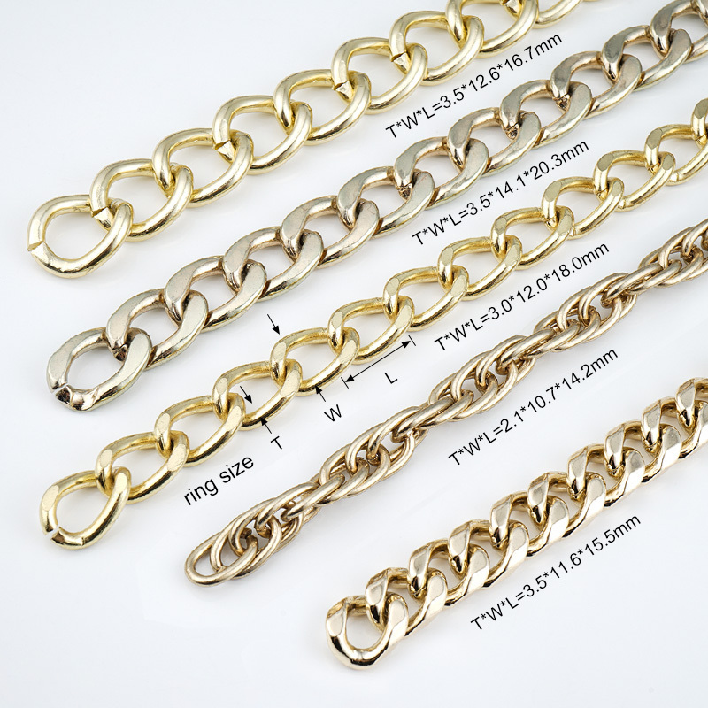 High Quality Hardware Fitting Thick Heavy Handbag Chain Custom Fashion Accessory Bag Strap Gold Big Chain Trendy for Handbag Bag