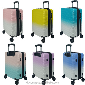 High quality New Design Gradient color Luggage Case Detachable wheels trolley Travel bag colorful Suitcase Set