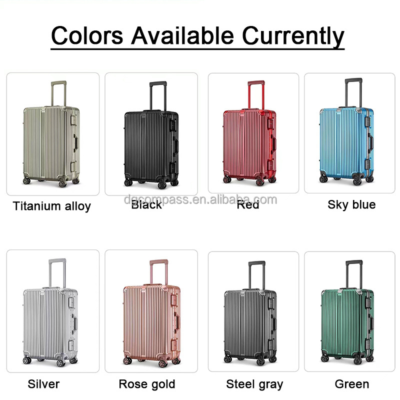 High quality Aluminum frame luggage set  2024 New Designer Koffer Carry-ons  ABS PC Travel Bags Spinner Wheels Trolley Suitcase