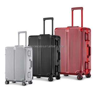 High quality Aluminum frame luggage set  2024 New Designer Koffer Carry-ons  ABS PC Travel Bags Spinner Wheels Trolley Suitcase