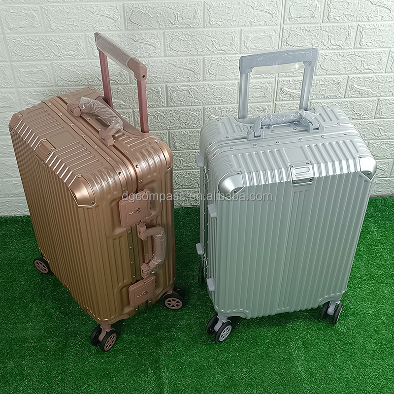 High quality Aluminum frame luggage set  2024 New Designer Koffer Carry-ons  ABS PC Travel Bags Spinner Wheels Trolley Suitcase