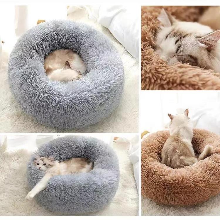 Sweater Donut Mand Dog Bed Accessories for Large Dogs Cat's House Plush Pet Bed for Dog XXL Round Mat For Small Medium Animal