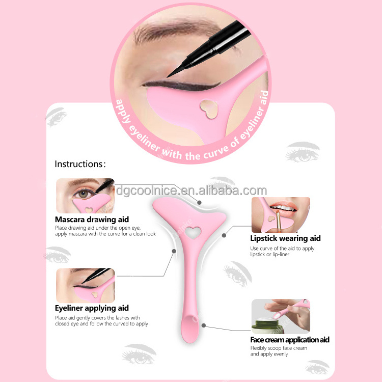 4 In 1 Silicone Eyeliner Aid Guide Template Stencil Shaper Tool Makeup Tool For Beginners