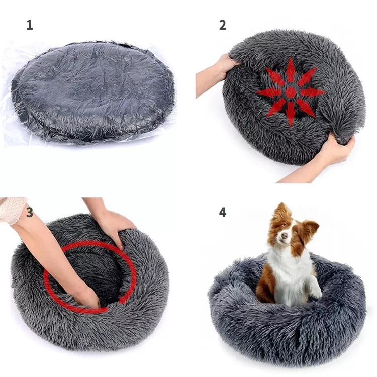 Sweater Donut Mand Dog Bed Accessories for Large Dogs Cat's House Plush Pet Bed for Dog XXL Round Mat For Small Medium Animal