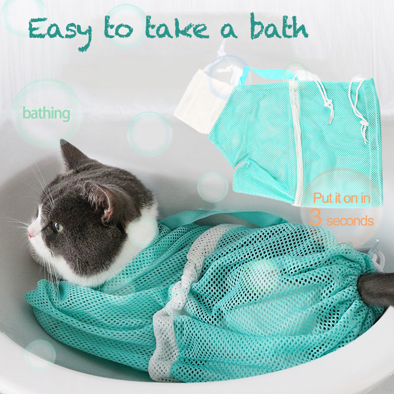 Pet Products Suppliers Cat Bathing Bag Dog Cleaning Shower Bag Cat Grooming Sets Bag For Bathing Nail Trimming Anti-Scratch