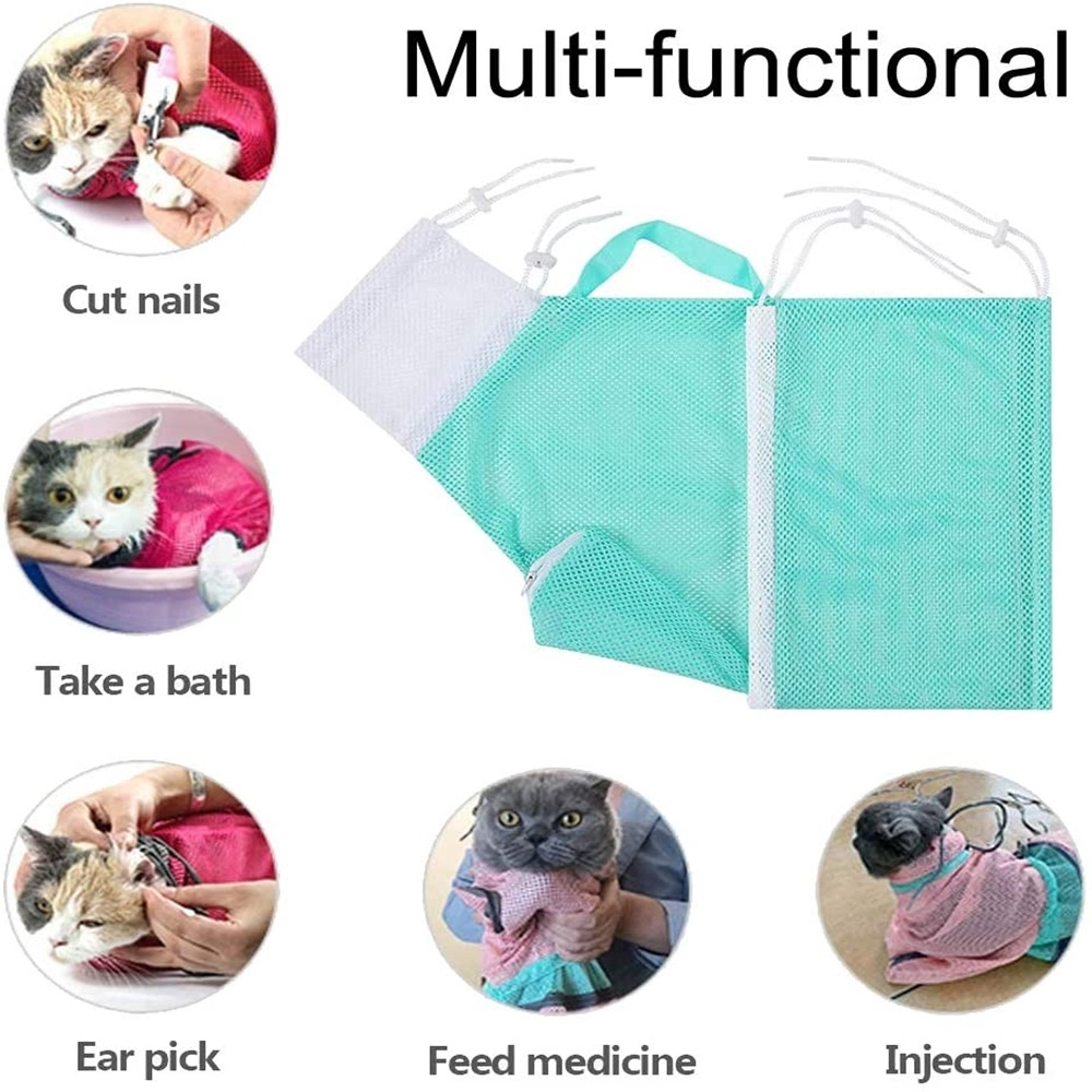 Pet Products Suppliers Cat Bathing Bag Dog Cleaning Shower Bag Cat Grooming Sets Bag For Bathing Nail Trimming Anti-Scratch