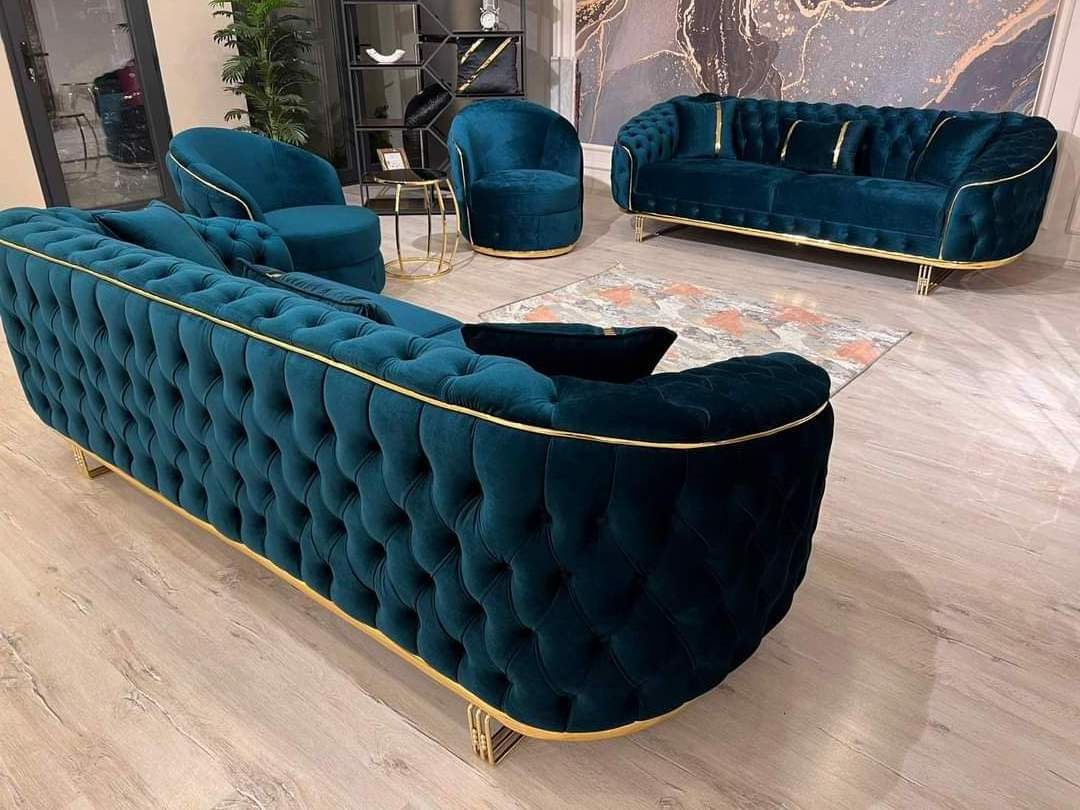 Hot Sale Modern royal blue  Sofa Set Furniture Chesterfield set of 321 Sofa Living Room Sofas