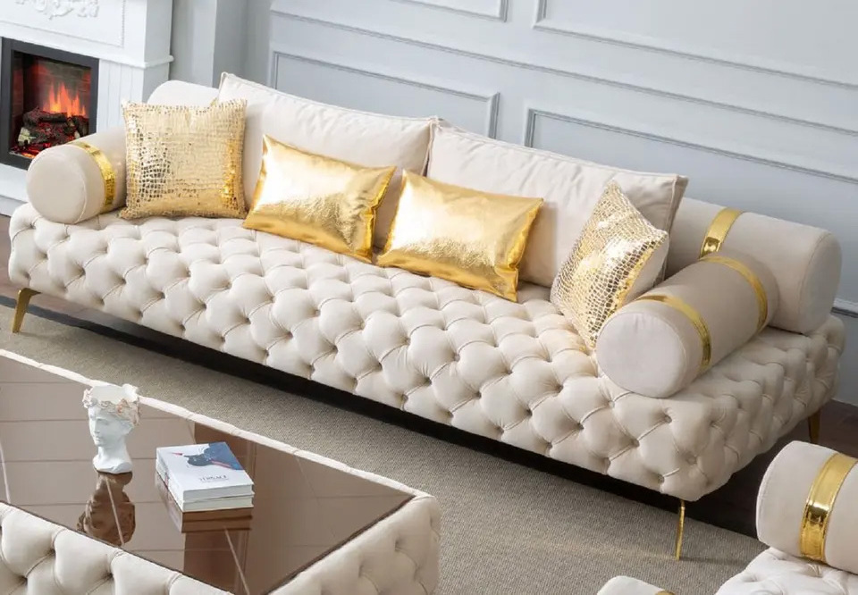 Dongguan manufacture wholesale luxury modern furniture couch living room sofa set designs tufted sofa black and gold sofa