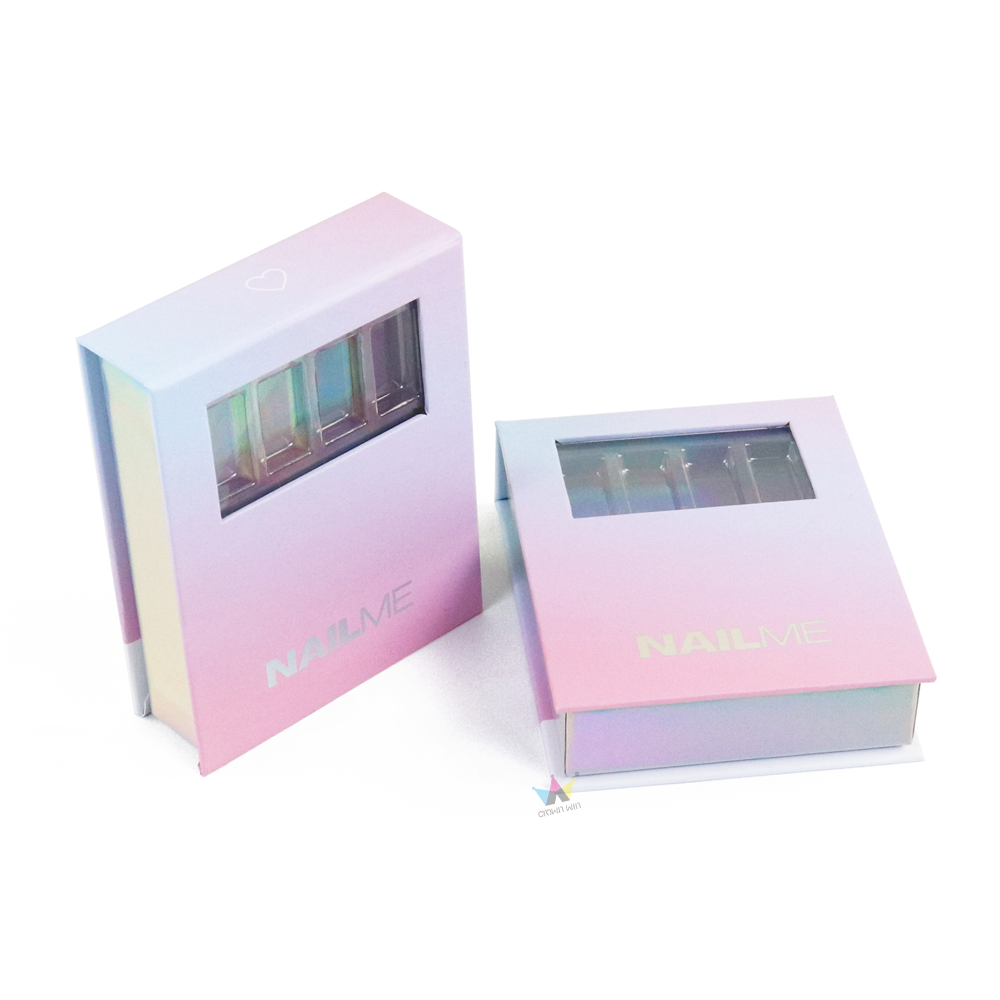 Lip Gloss Custom Surprise Gift Box Contact Lens Packaging Caja Para Perfume Transparent Window Dazzling Colorful Nail Paper Box