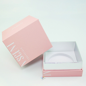 Custom Logo Print Made Cardboard Pink Rose Candle Shipping Box Ceramic Candle Jars Box Packaging With Lid