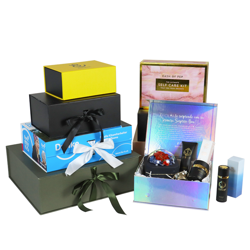 promotion beauty set box packaging cardboard cosmetic essential oil folding eternal flower magnetic paper box packaging