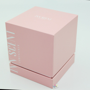 Custom Logo Print Ceramic Candle Jars Box Packaging With Lid Made Cardboard Taper Pink Rose Candle Shipping Box