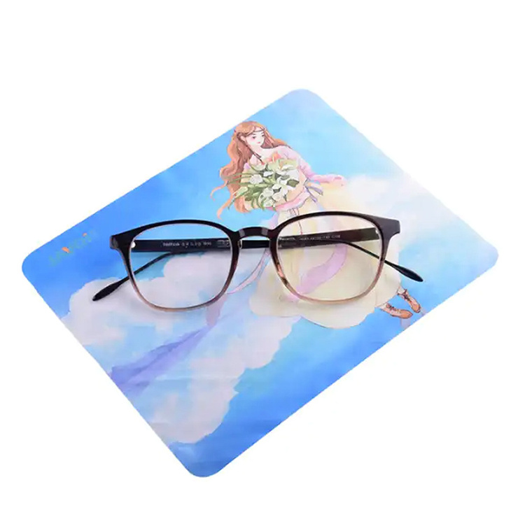 High Quality Custom Printed Logo Microfibra Fabric Eyeglass Eyewear Eco Microfiber Lens Wiping Sunglasses Cleaning Cloth