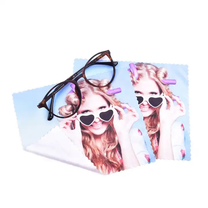 High Quality Custom Printed Logo Microfibra Fabric Eyeglass Eyewear Eco Microfiber Lens Wiping Sunglasses Cleaning Cloth