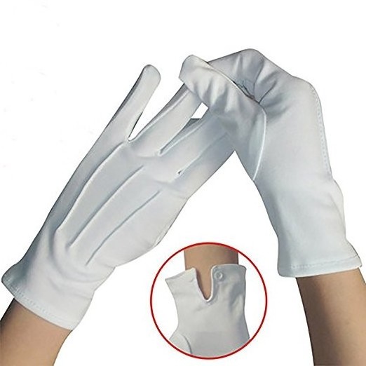 Best Quality Comfortable Soft Breathable White Cotton Formal Tuxedo Costume Honor Guard Elastic Cuff Ceremonial Gloves