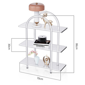 Acrylic Bathroom Rack Kitchen Bathroom Multilayer Storage Rack Toilet Bedroom Bedside Floor Shelf