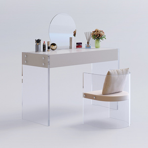 High Quality White Furniture Vanity Dressing table Acrylic Bedroom Dresser Table with Drawer