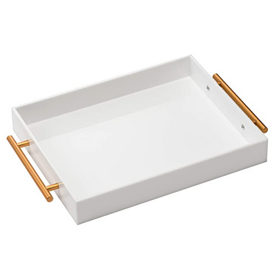 Clear Acrylic Serving Tray Paper Tray With Insert,Lucite Tray With Handles