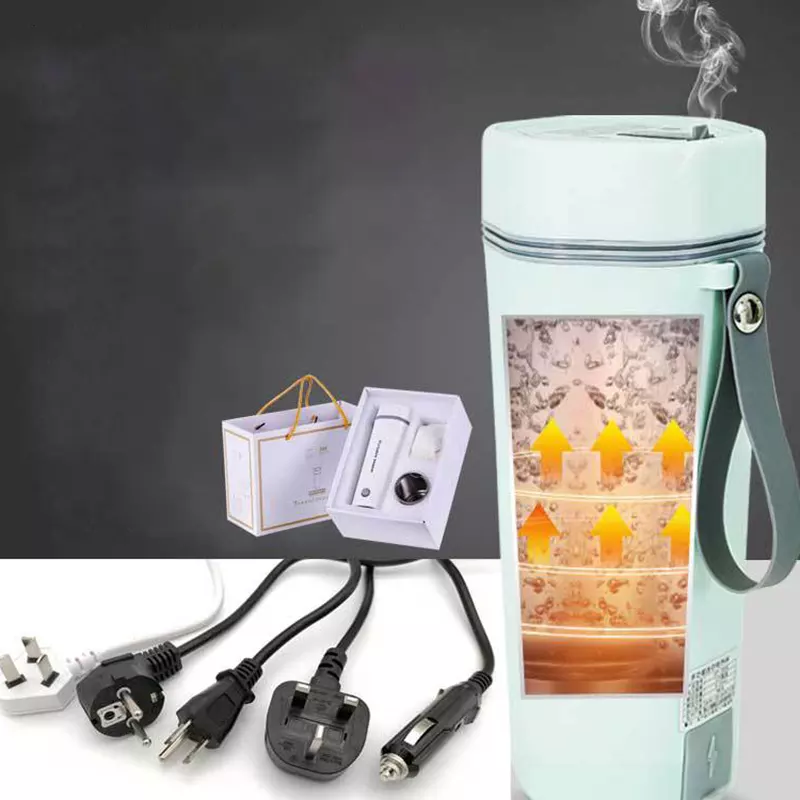 2023 New Trending Heating Cup Multiple Voltages Portable Boiling Water Cup Electric Water Bottle Car Travel 350ml Kettle