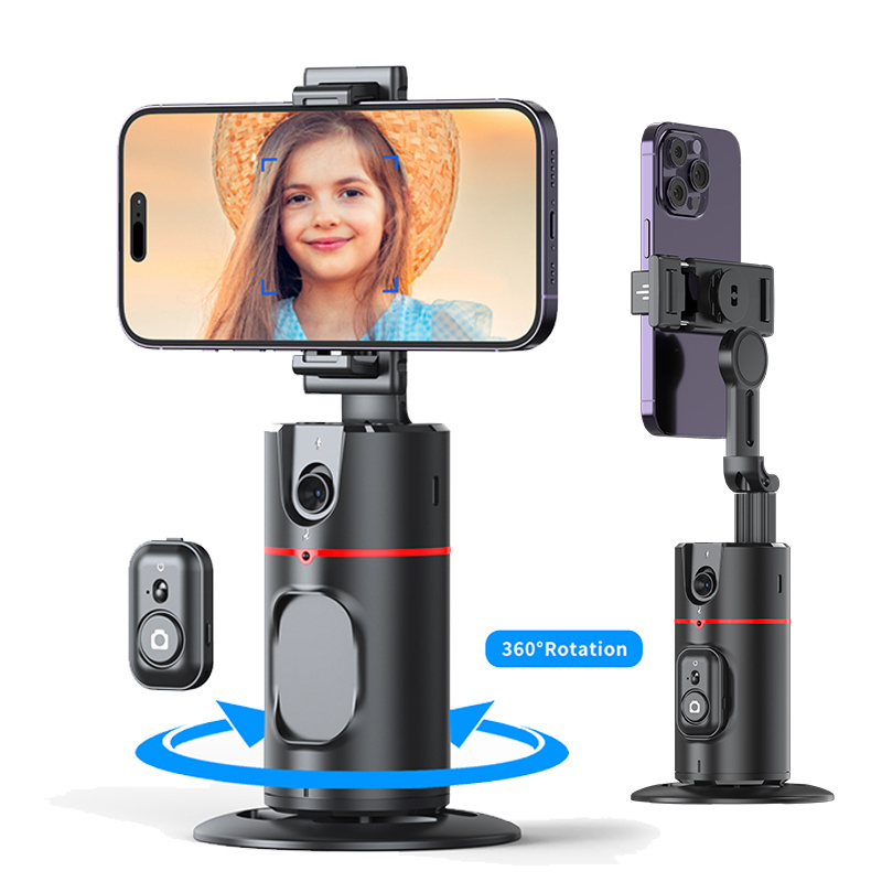 New P02 Facial Recognition Gimbal 360 Degree Automatic Rotation Supports Gesture Control Ai Face Tracking Detachable Phone Stand