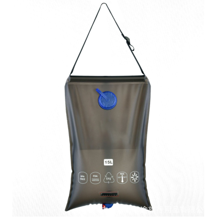 In Stock Hot Custom 15L Portable Camping Shower 4 Gallons Heating Pipe Bag Solar Water Heater Outdoor Other Camping Gear