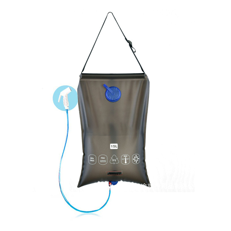 In Stock Hot Custom 15L Portable Camping Shower 4 Gallons Heating Pipe Bag Solar Water Heater Outdoor Other Camping Gear