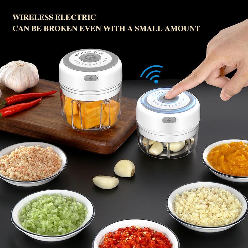 Portable Mini Blender Mincer Waterproof USB Charging Garlic Chopper For Ginger Onion Vegetable Meat Chopper