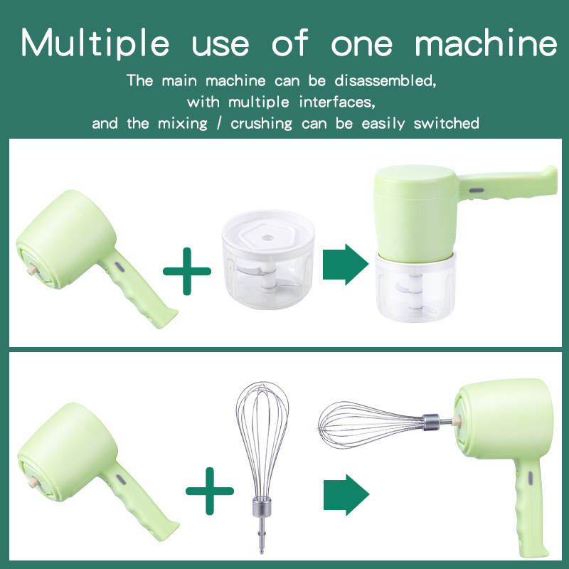 2 In 1 Electric Usb Mini Spice Garlic Chopper Masher Egg Beater Food Chopper Baby Food Processor