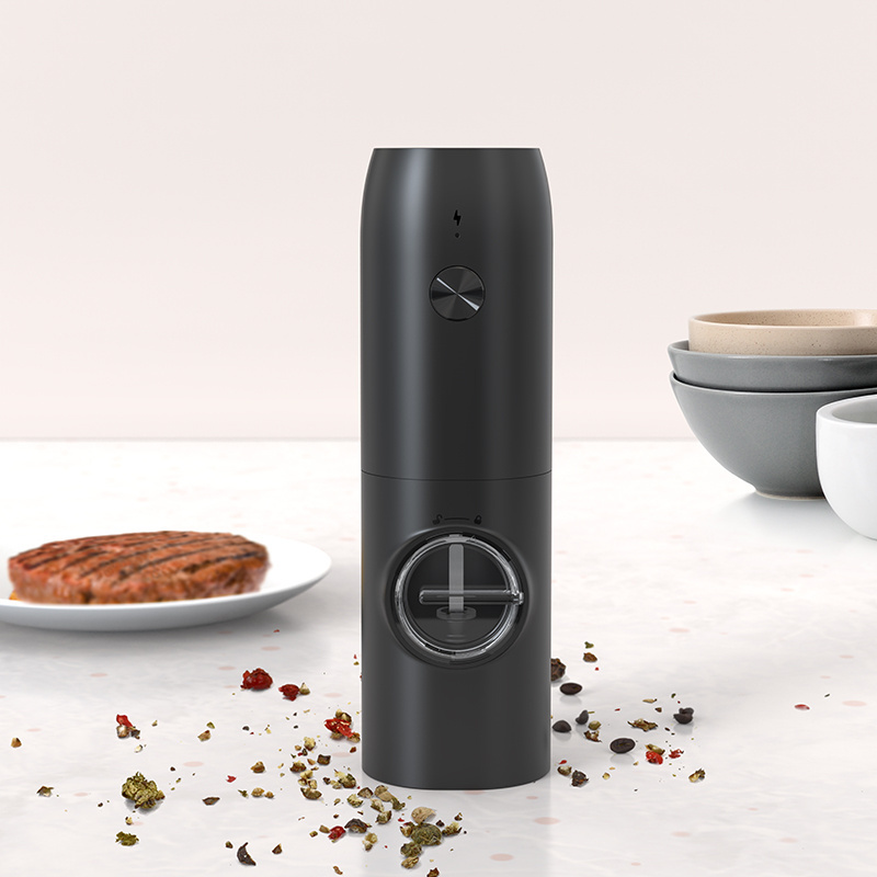 Electric Salt and Pepper Grinder, Rechargeable Refillable Ceramic Grinder Adjustable Coarseness Automatic Pepper and Salt Mill