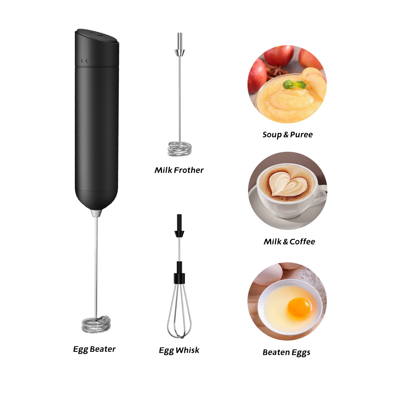 Quicker Non Slip Automatic Handheld Milk Cream Steamer Electric Coffee Stirrer Stainless Steel Electric Egg Whisk