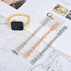 Luxury Women High Quality Stainless Steel Metal Slim Bracelet Strap For Apple watch band