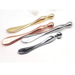 Wholesale metal zinc stainless steel ceramics cosmetic spoon plastic silicon eye cream stick spoon custom cosmetics spatula