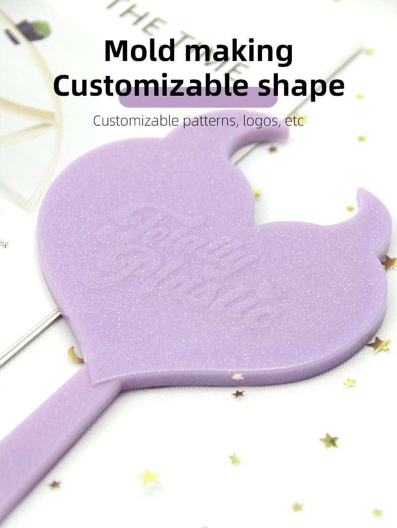 Custom Logo Bulk Wholesale Personalized SPA Salon Cosmetic Cartoon Demon Heart Shape Hand Held Travel Makeup Mirror with Handle