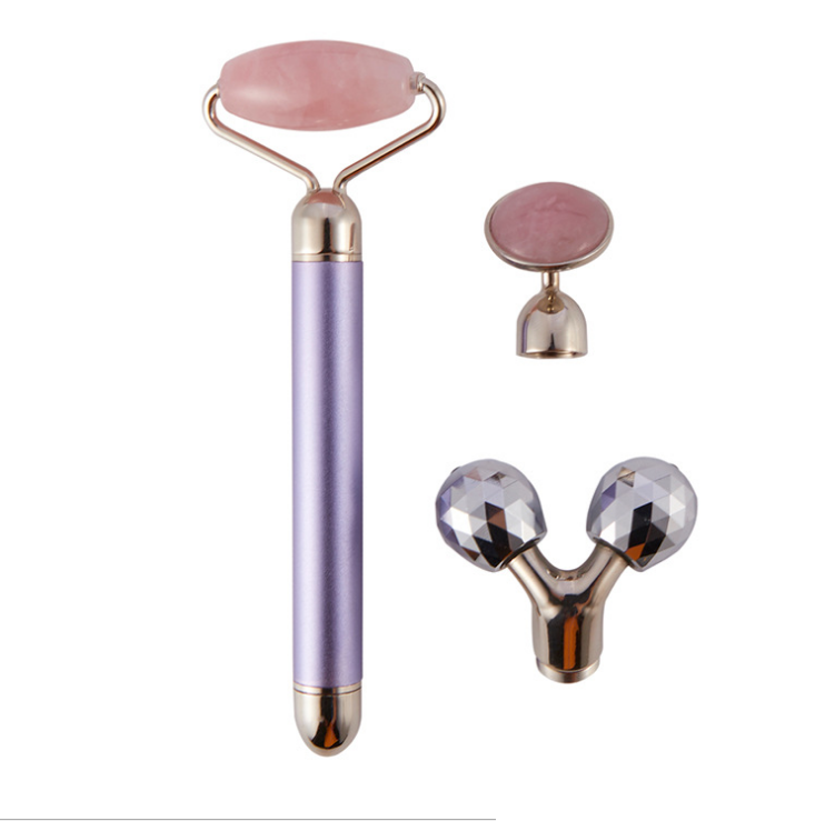 Rose Quartz Facial Jade Roller Pink Stone Roller For Face Face Massage Beauty Tools