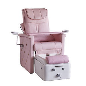 High Quality Salon Furniture Custom Electric Pedicure Chair Hideen Sink Luxury Foot Spa Pink Massage Pedicure Chair