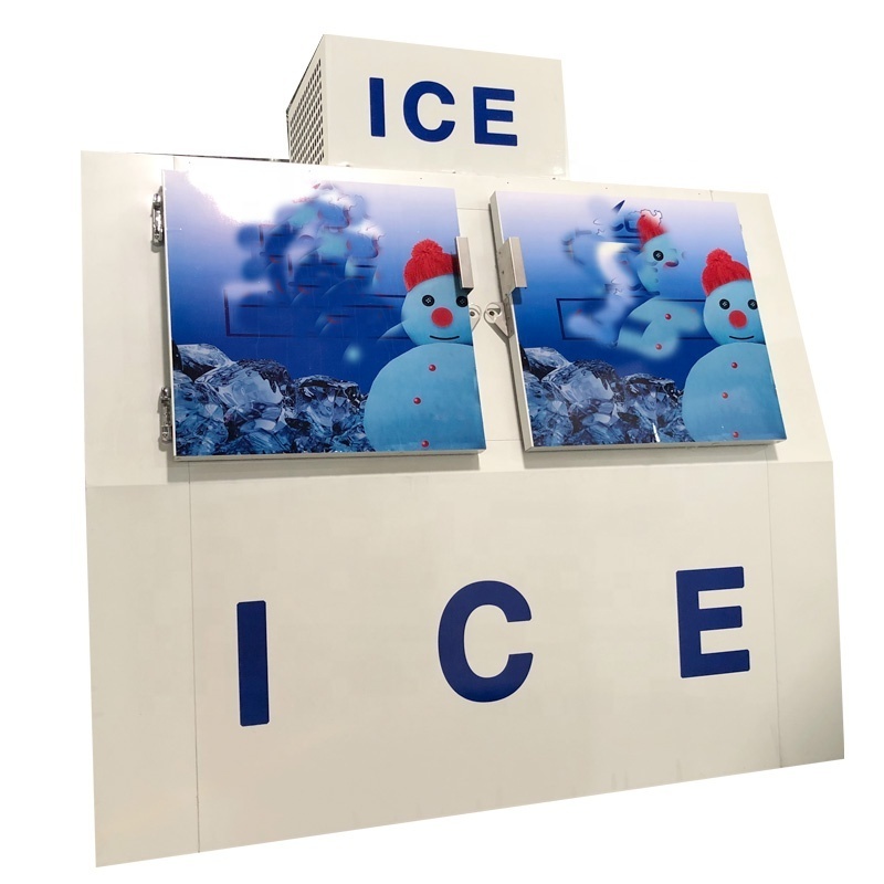 Outdoor Ice Merchandiser Cold Wall Ice Freezer For 200 Bags Cube Ice Storage Fridge