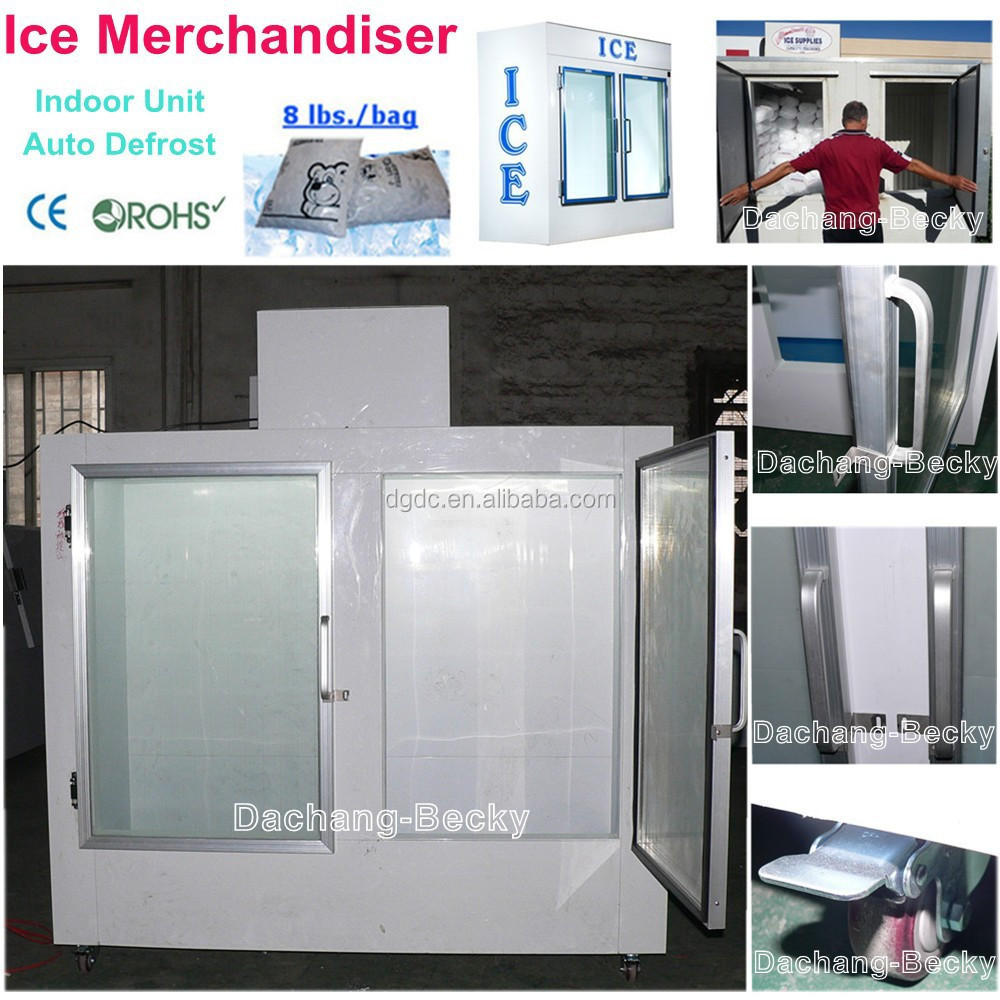 Gas Station Bagged Ice Freezer Ice Merchandiser with Glass Door 26*44 Inches Each Door 200 Bags of Ice (8 Lbs./bag) Air Cooled