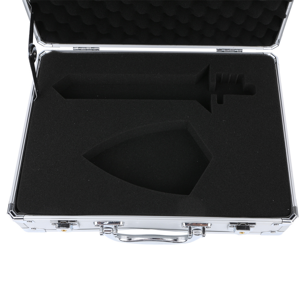 Silver Aluminum Case with Pick & Pluck Faom Aluminum Carrying Case Portable Tool Aluminum Case with Shoulder Straps