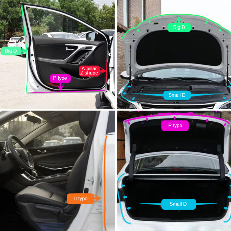 Car door edge seal strip windshield seal strip D E M P V I B type EPDM self adhesive foam sponge seal gakset strip