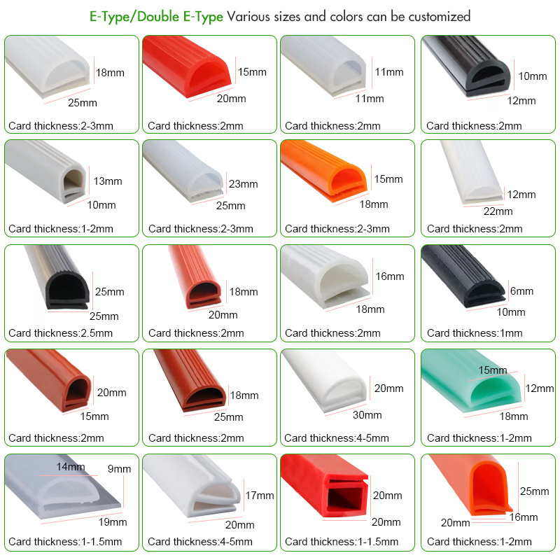 Silicone oven door heat resistant rubber seals high temperture custom E P shape silicone rubber gasket seals