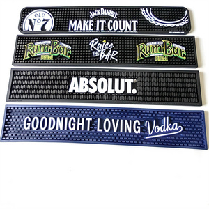 Wholesale Customized Logo Anti-slip Rubber Bar Spill Mat Promotional Service Mat Soft Pvc Bar Beer Mat