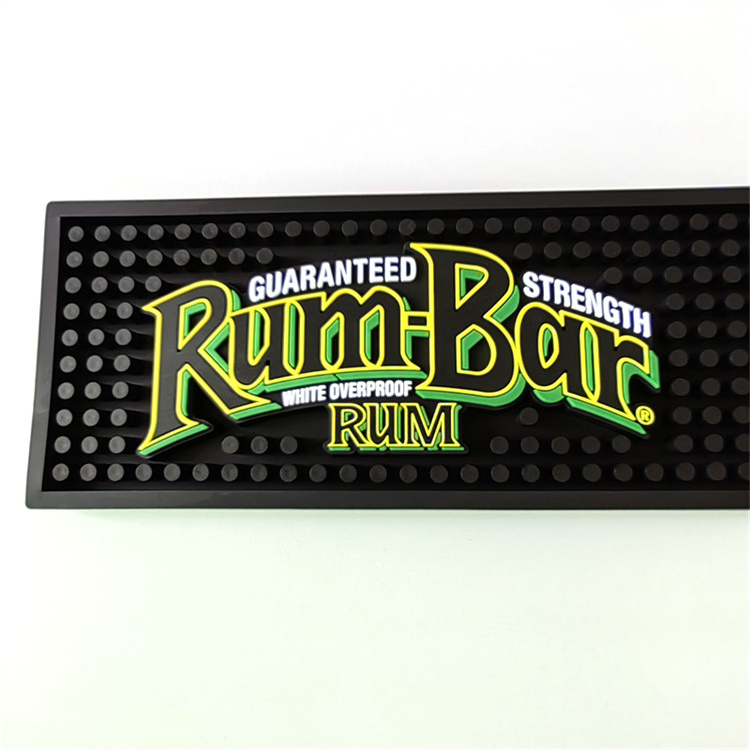 Wholesale Customized Logo Anti-slip Rubber Bar Spill Mat Promotional Service Mat Soft Pvc Bar Beer Mat