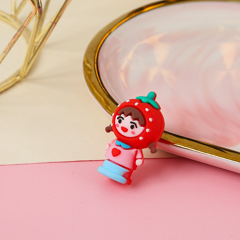 Cute cartoon character figure custom pvc silicone rubber pen cap PVC Plastic Rubber Pen Cap Charms Top Head Case