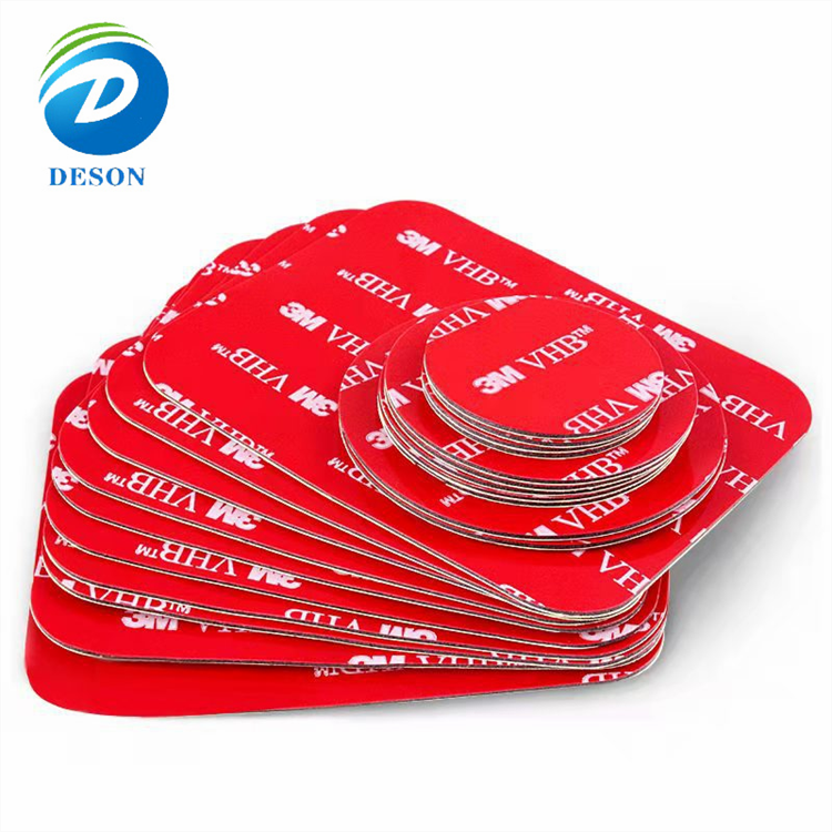 Deson Customized 15mm Acrylic Double Sided Die Cut  very high bonding  Adhesive Tape For Nameplate Metal Bonding