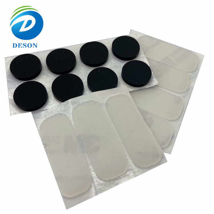 Deson custom round rubber bumpers nitto anti slip car door flexible flat rubber base seal strip compressed sticks holders pads