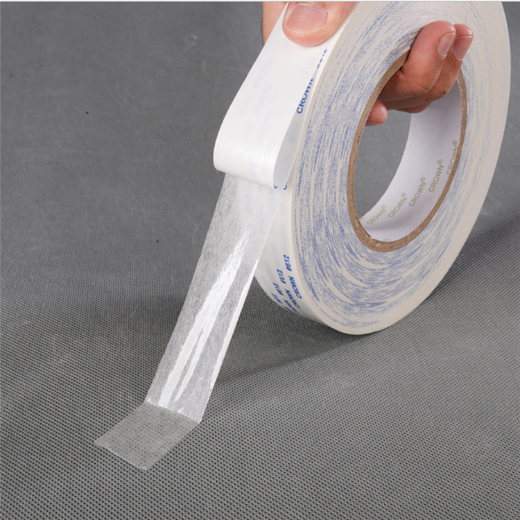 Deson die cut 3m self adhesive double sided circle tissue cotton sticky coated tape roller for DIY crafts