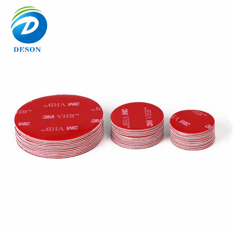 Deson Customized 15mm Acrylic Double Sided Die Cut  very high bonding  Adhesive Tape For Nameplate Metal Bonding